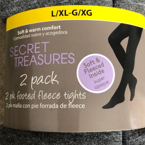 Secret Treasures 2 pack Footed Fleece Tights - Picture 3 of 3